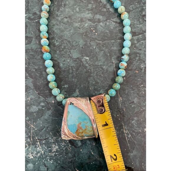 Jay King Mine Finds Sterling Silver & Turquoise Necklace – Bold Statement Pendan - Picture 5 of 7